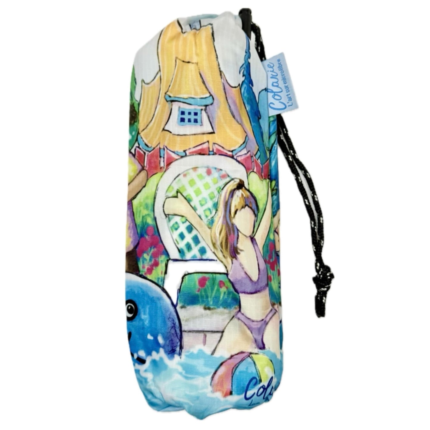 Serviette de plage en microfibre "Party piscine"