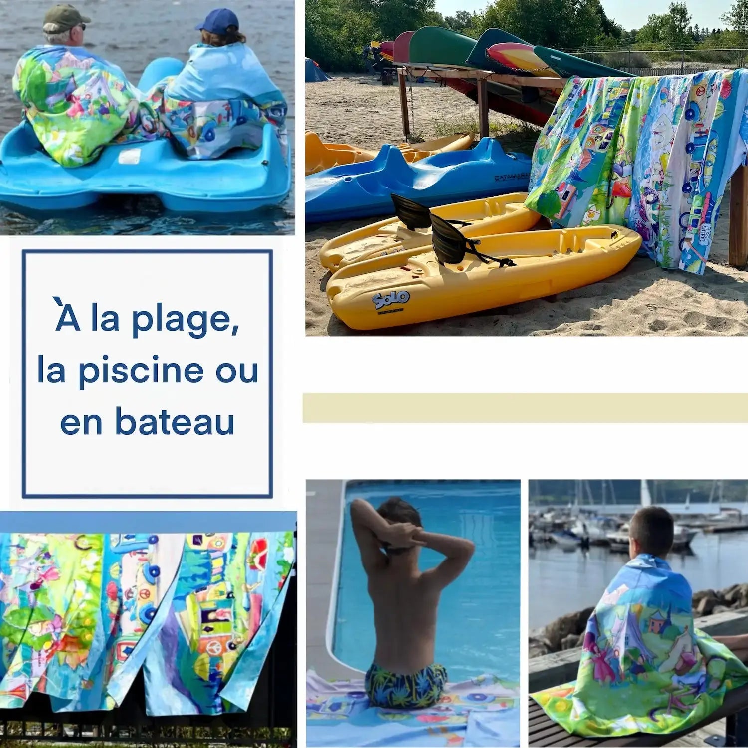 Serviettes de plage en microfibre XXL - Colarie
