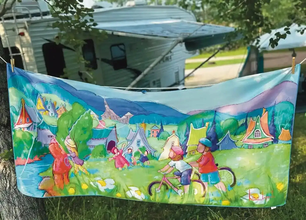 Serviette en microfibre "Le pont couvert" - Colarie