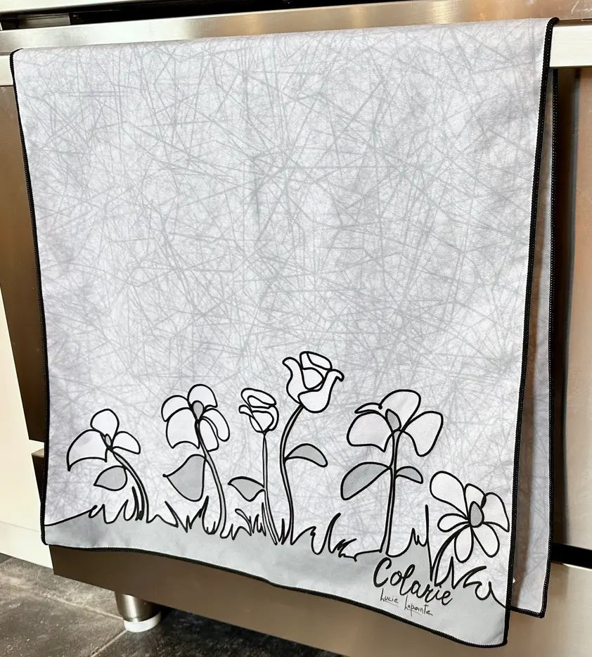 2 serviettes à vaisselles "Les fleurs" - Colarie